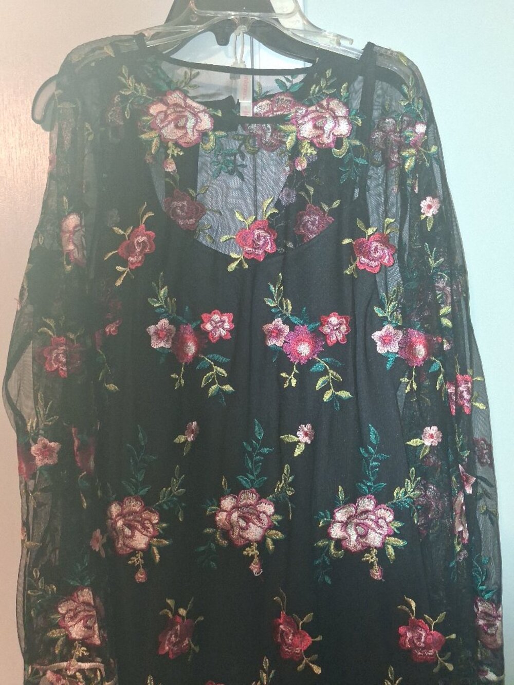 Xl black lace flowers
